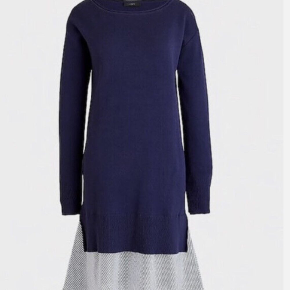 NWT J. Crew Sweater-dress with ruffle hem in navy Size M- PERFECT CONDITION! - Picture 3 of 3